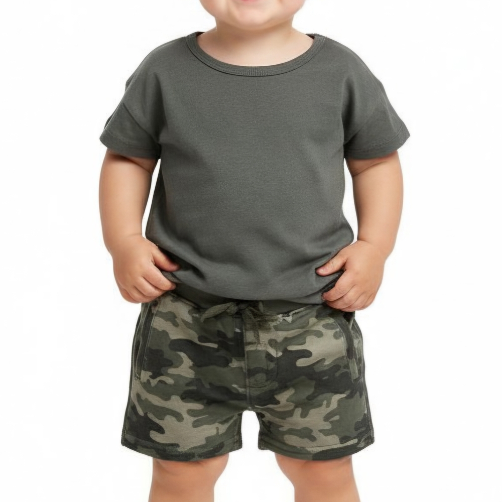 Garanimals Green T-Shirt and Camouflage Shorts Set